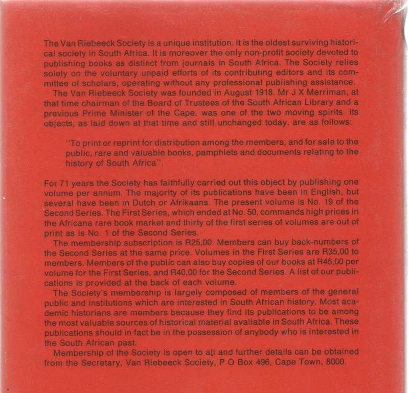 THE FRONTIER WAR JOURNAL OF MAJOR JOHN CREALOCK 1878 (1989) VAN RIEBEECK SOC, SECOND SERIES 19