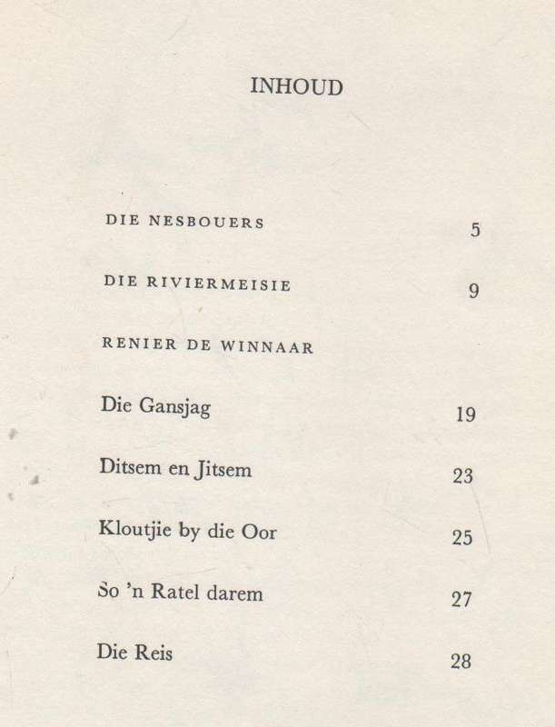 DIE RIVIERMEISIE EN ANDER AFRIKAANSE SPROKIES - PIETER W GROBBELAAR (1 STE UITGAWE 1970)
