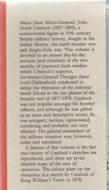THE FRONTIER WAR JOURNAL OF MAJOR JOHN CREALOCK 1878 (1989) VAN RIEBEECK SOC, SECOND SERIES 19