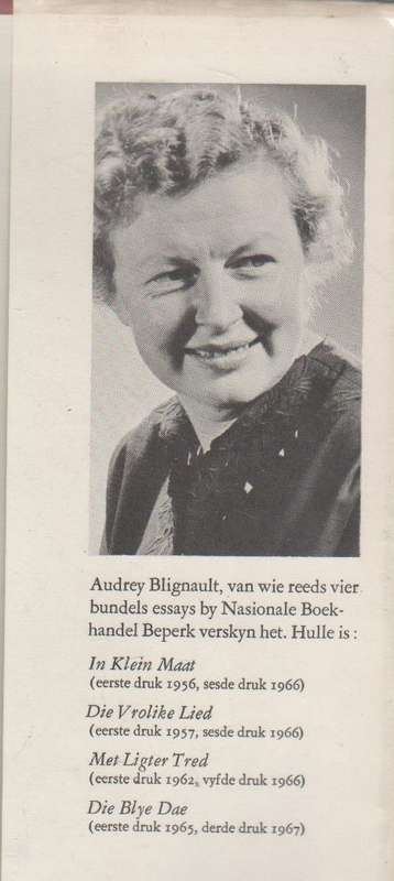 DIE PLESIERBOOM - AUDREY BLIGNAUT (1 STE UITGAWE 1967)