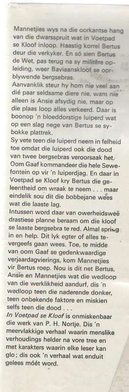 IN VOETPAD SE KLOOF - P H NORTJE (1 STE DRUK 1970)