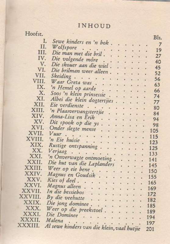 DIE KINDERS VAN DIE GROOT SNEEUVELD - LAURA FITINGHOFF (1953) AFRIKAANS VERTAAL DEUR SG MEIRING