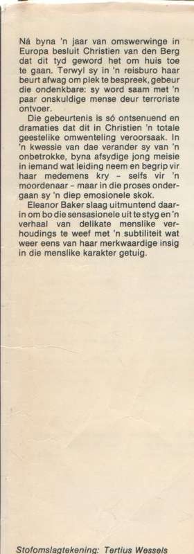 DOSSIER VAN 'N GYSELING - ELEANOR BAKER (1 STE UITGAWE 1985)