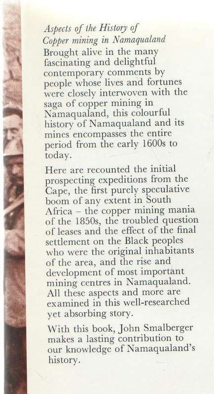 A HISTORY OF COPPER MINING IN NAMAQUALAND - JOHN M SMALBERGER (1975)