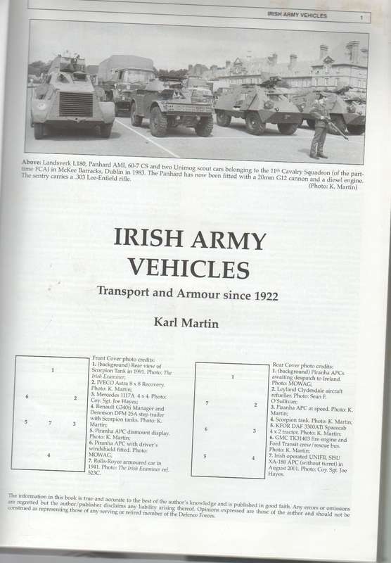 IRISH ARMY VEHICLES TRANSPORT & ARMOUR SINCE 1922