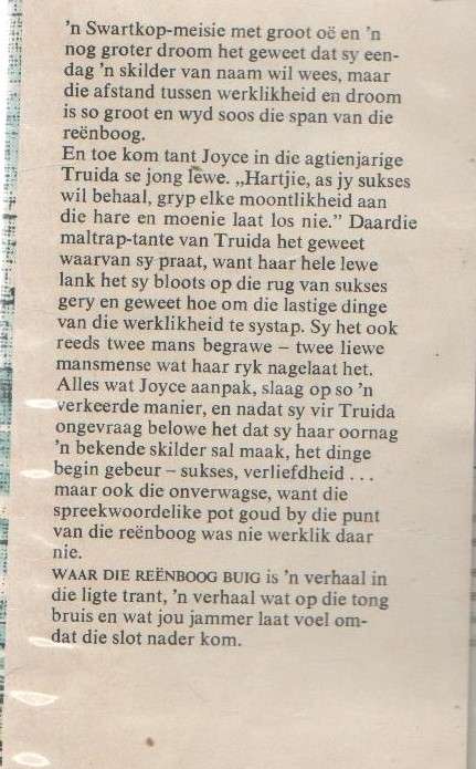 WAAR DIE REENBOOG BUIG - C F BEYERS BOSHOFF