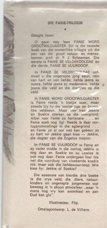 FANIE WORD GROODWILDJAGTER - P J SCHOEMAN (12 DRUK 1971)