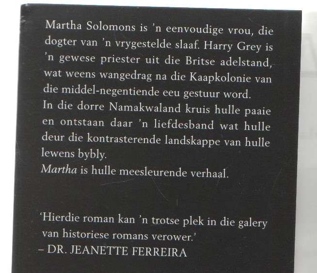 MARTHA, 'N VERHAAL OOR MARTHA SOLOMONS, COUNTESS OF STAMFORD - WINNIE RUST (1 STE DRUK 2004)