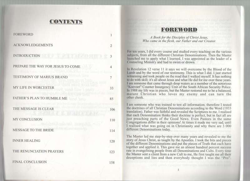 THE 15 OCCULT ROOTS THAT INFLUENCE CHRISTIANITY - MARIUS BRAND (1 ST EDITION 2004)