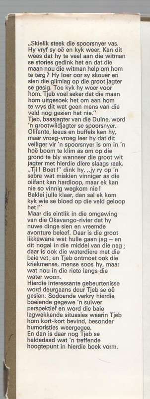 TJEB, SPOORSNYER - JAN J VAN DER POST (2 DE DRUK 1971)