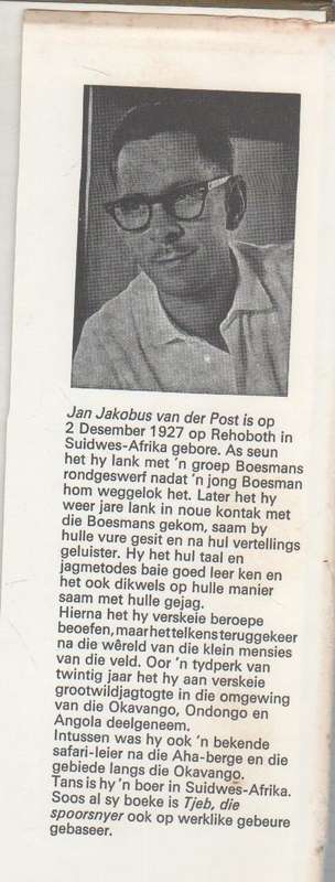 TJEB, SPOORSNYER - JAN J VAN DER POST (2 DE DRUK 1971)