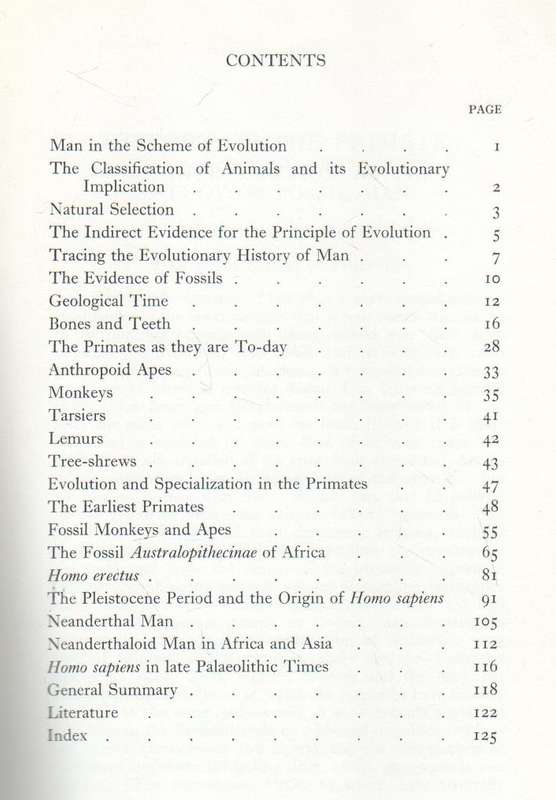 HISTORY OF THE PRIMATES - W E GROS CLARKE (10TH EDITION 1970)