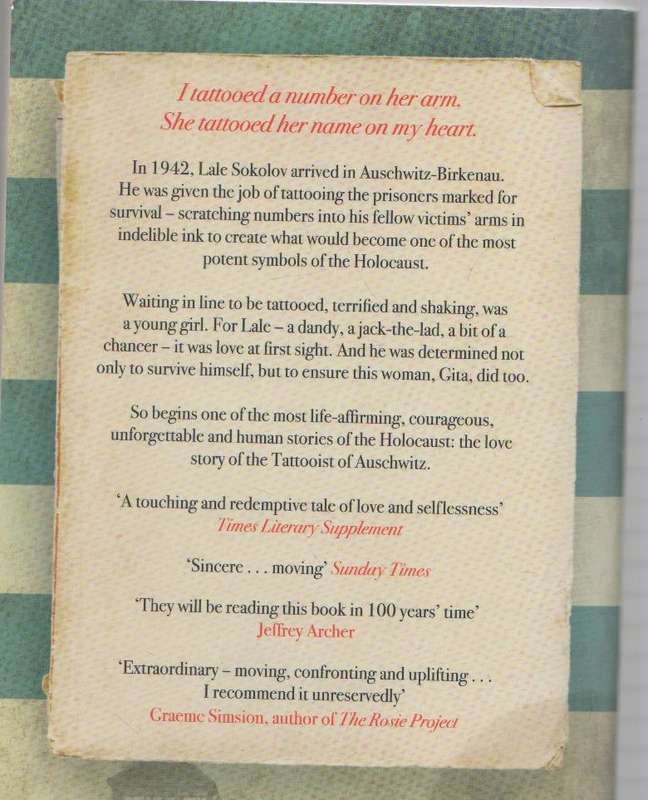 THE TATTOOIST OF AUSCHWITZ  - HEATHER MORRIS (1 ST PUBLISHED 2018)
