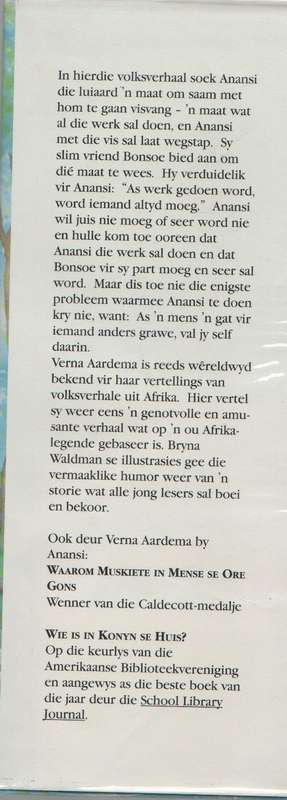 ANANSI SOEK 'N DOMKOP - VERNA AARDEMA (AFRIKAANSE UITGAWE 1994)