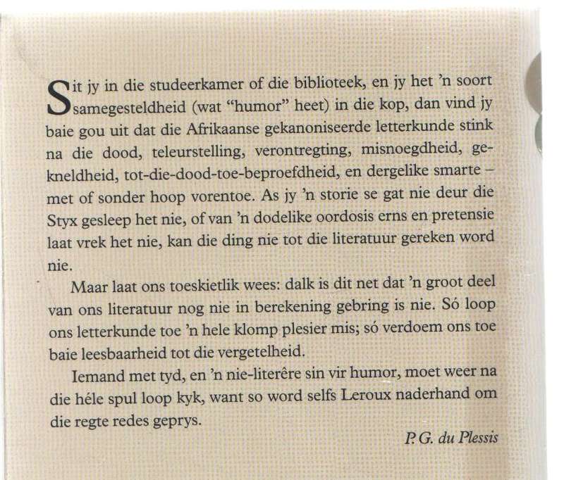LIGVOETS, VYFTIG HUMORISTIESE VERHALE - P G DU PLESSIS & MARGA STOFFER (1 STE UITG 1994)