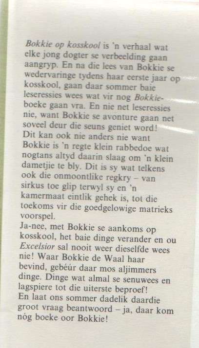 BOKKIE OP KOSSKOOL - ELA SPENCE (1 STE DRUK 1980) JEUGVERHAAL