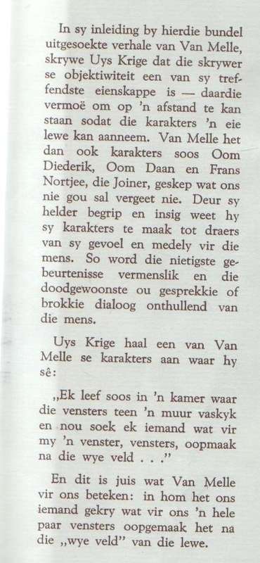 KEUR UIT DIE VERHALE VAN J VAN MELLE - UYS KRIGE (1964)