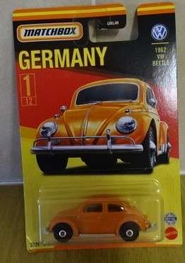 MATCHBOX 1962 VW ORANGE BEETLE ( MADE IN GERMANY 1/12) 2021 MATTEL