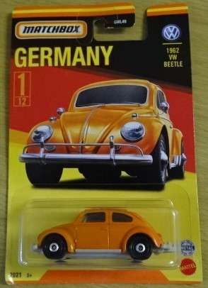 MATCHBOX 1962 VW ORANGE BEETLE ( MADE IN GERMANY 1/12) 2021 MATTEL