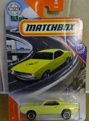MATCHBOX 1970  YELLOW PLYMOUTH CUDA 56/100 MBX HIGWAY (CARDED)