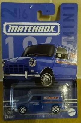 MATCHBOX BLUE AUSTIN MINI VAN 1965  ( MADE IN GERMANY 1/12) 2021 MATTEL (2/6)
