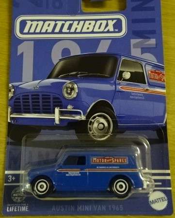 MATCHBOX BLUE AUSTIN MINI VAN 1965  ( MADE IN GERMANY 1/12) 2021 MATTEL (2/6)