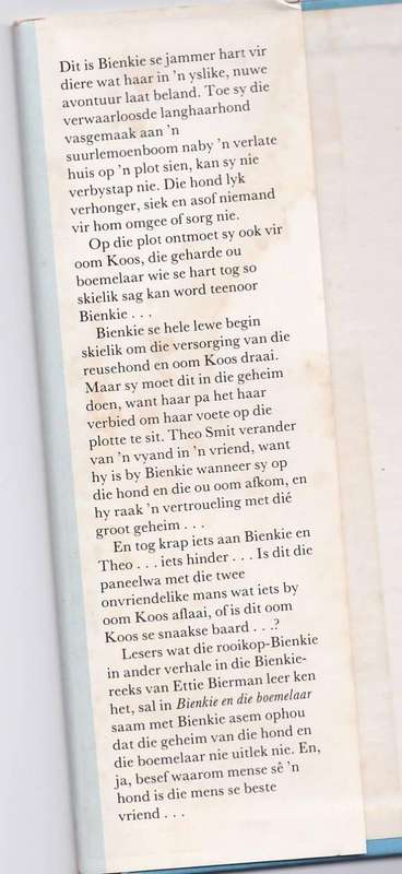 BIENKIE EN DIE BOEMELAAR - ETTIE BIERMAN (1 STE DRUK 1988)