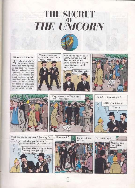 THE ADVENTURES OF TINTIN THE SECRET OF THE UNICORN (1993)