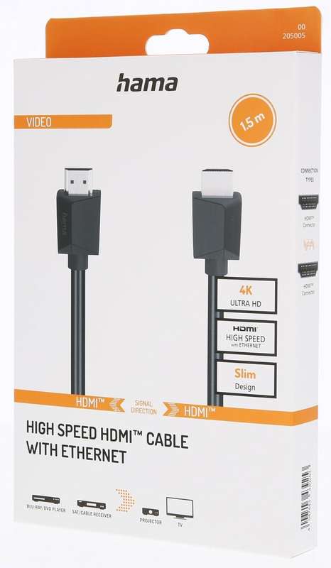 Hama High Speed Hdmi Cable Plug With Ethernet