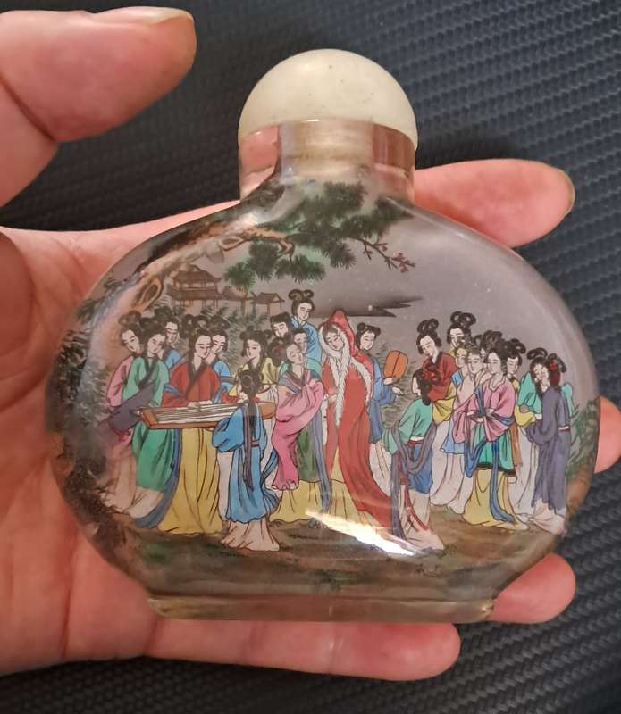 Oriental Painted bottle (Painted on the inside)