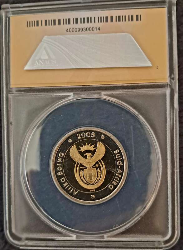 2008 Birthday PR68 DCAM Mandela 5 Rand coin