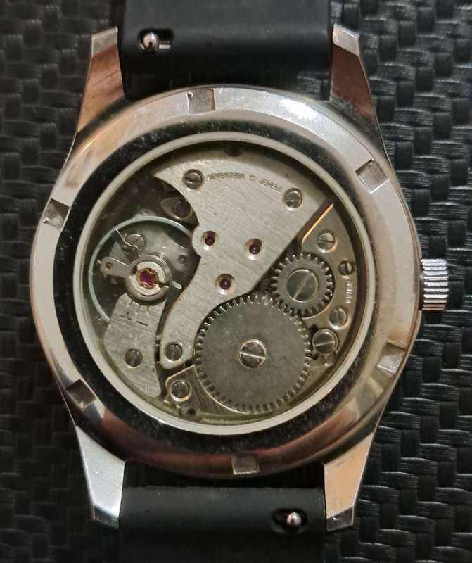 Vintage see through back luminous index mechanical watch