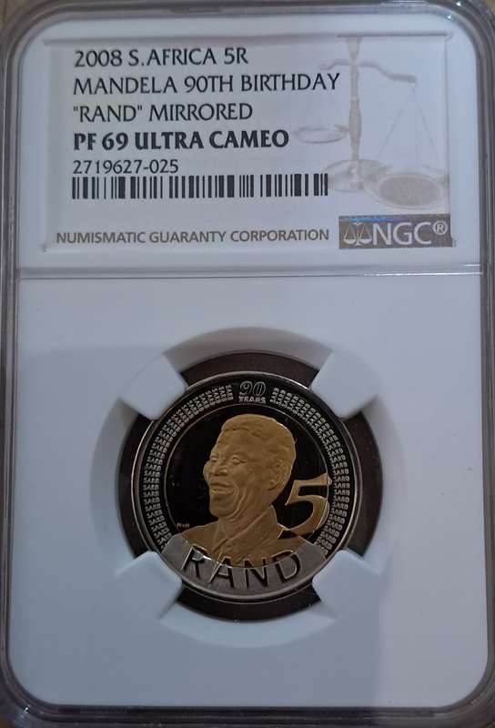 PF 69  Mirrored 2008 Mandela 90th Birthday coin Ultra Cameo