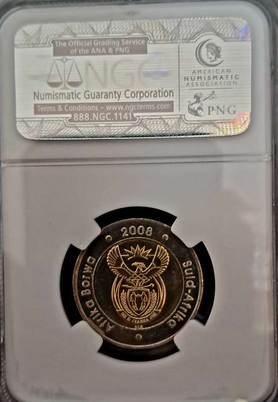 Collectable 2008 Mandela Ms66 5 Rand coin