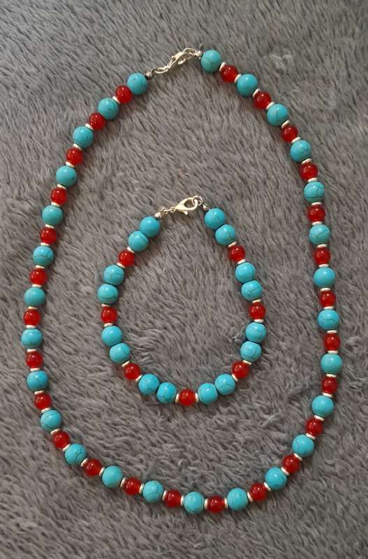 Stone Beads Bracelet and Neclace Set