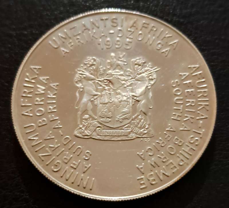 1995 Rugby World Cup 1oz Silver 2 Rand Coin