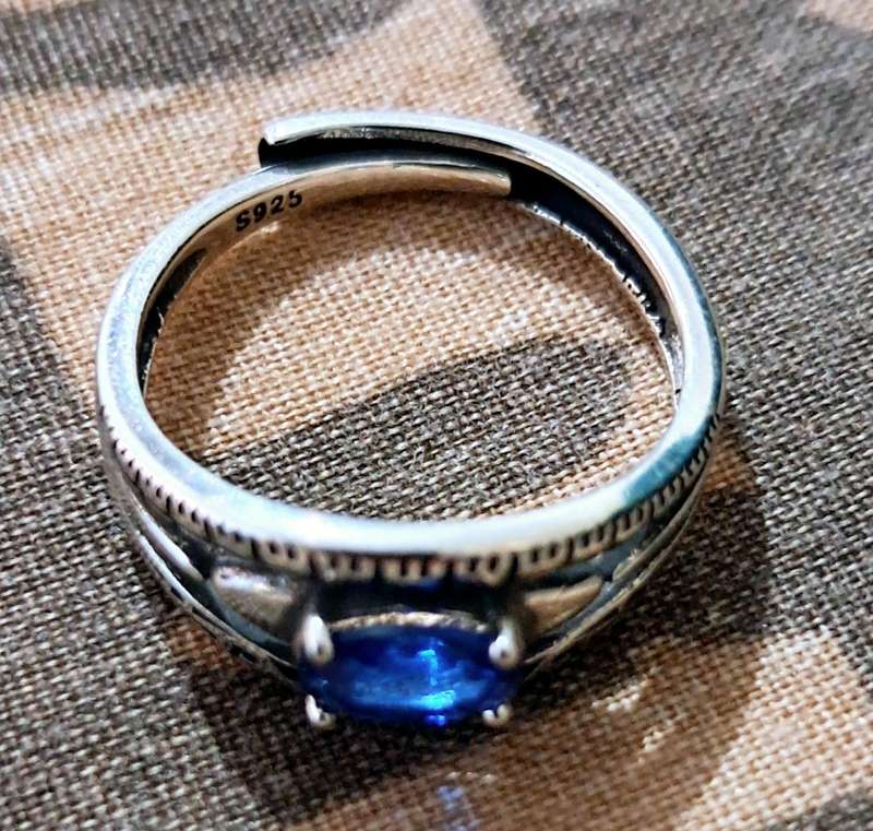 Adjustable Silver Ring Synthetic Zirconia