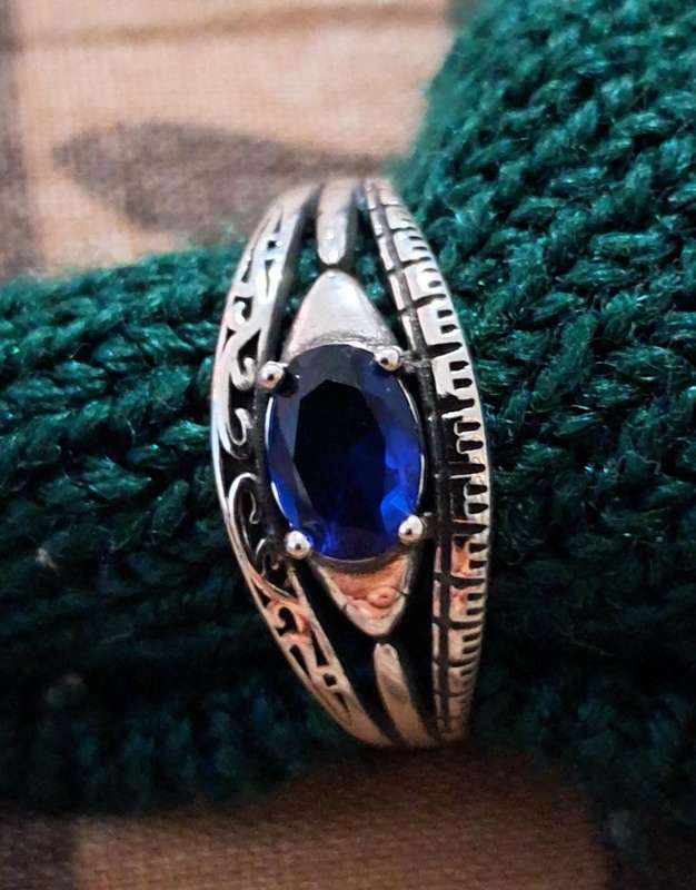 Adjustable Silver Ring Synthetic Zirconia