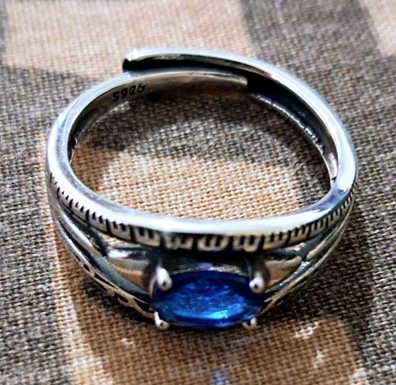 Adjustable Silver Ring Synthetic Zirconia