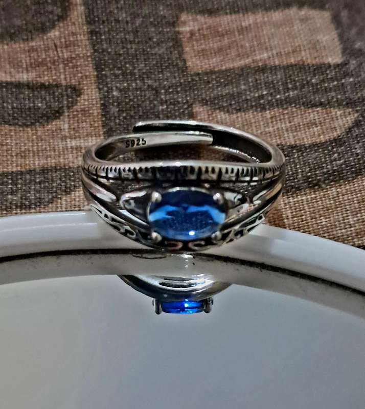 Adjustable Silver Ring Synthetic Zirconia