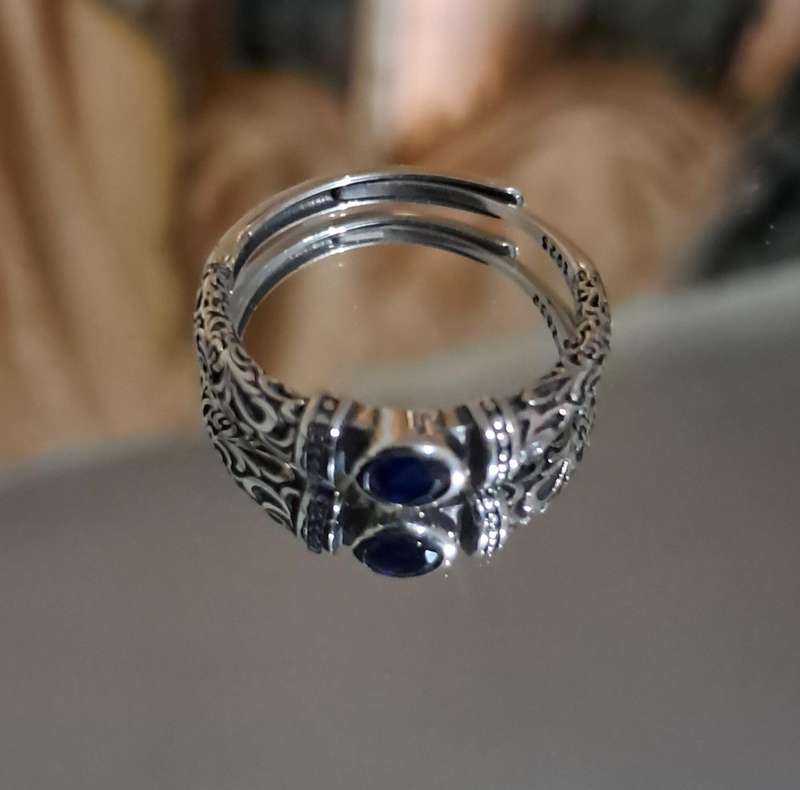 Adjustable Sterling Silver Ring Cubic Zirconia