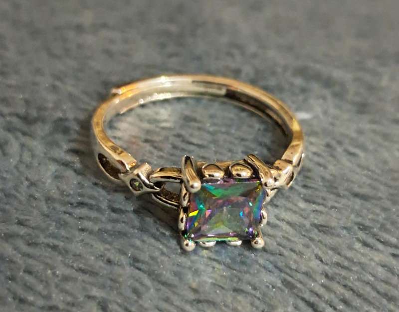Adjustable Sterling Silver Synthetic Zirconia