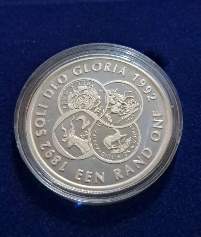 1992 Silver Proof Soli Deo Gloria One Rand