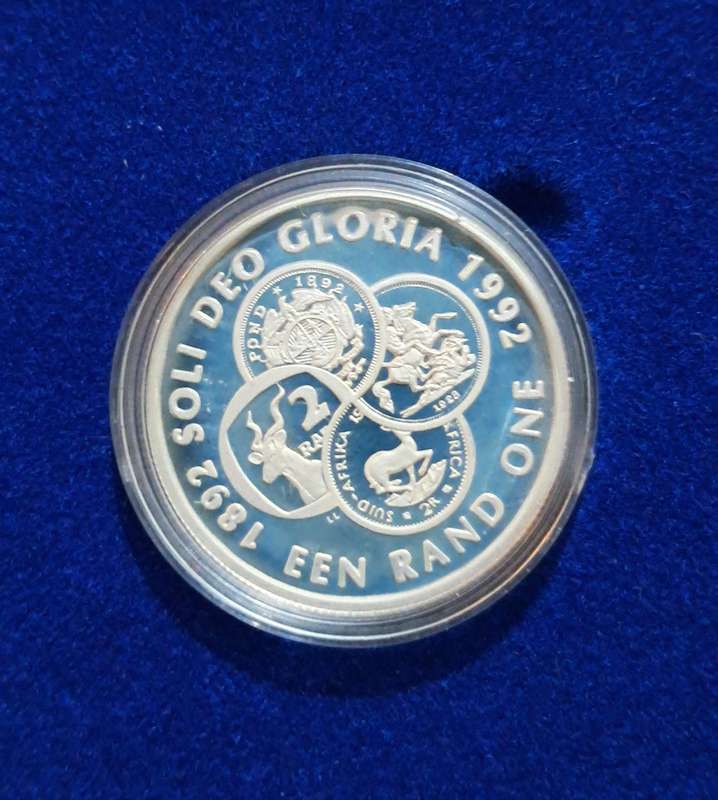 1992 Silver Proof Soli Deo Gloria One Rand