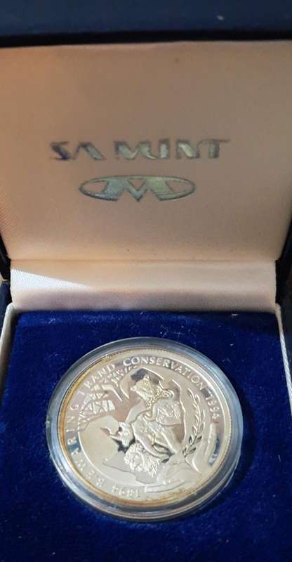 1994 Silver Conservation Protea one Rand Proof