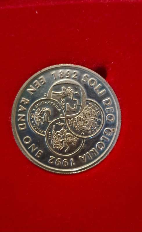 1992 Silver Proof Soli Deo Gloria One Rand Coin
