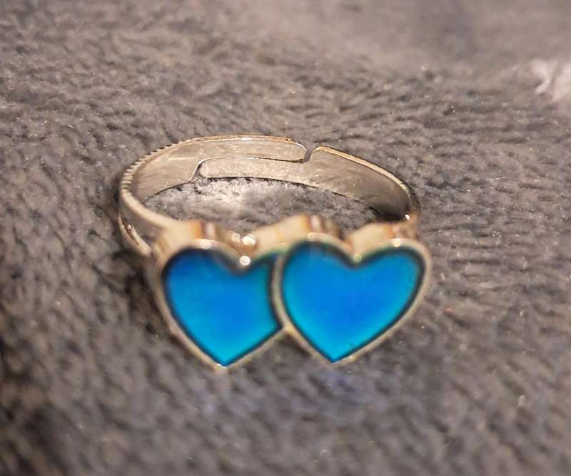 Double Heart Adjustable Mood Ring