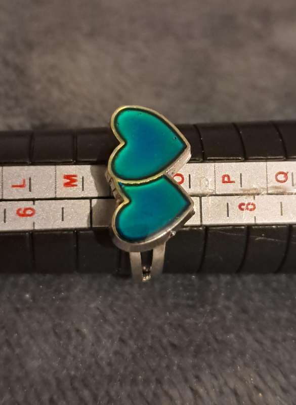 Double Heart Adjustable Mood Ring