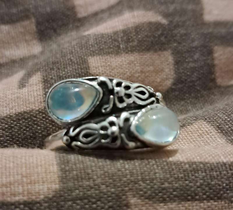 Adjustable Sterling Silver Moonstone Ring
