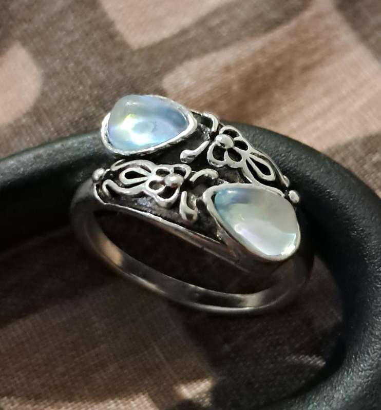 Adjustable Sterling Silver Moonstone Ring